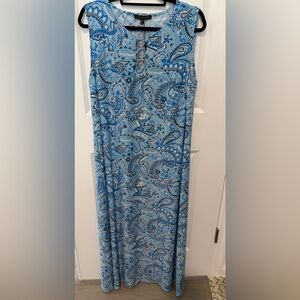 NWT Ellen Weaver Blue Paisley Maxi Dress